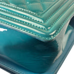 Chanel Teal Quilted Patent Leather Boy Flap Bag 2014