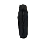 Off-White Black Leather Jitney Cash Inside Zip Wallet