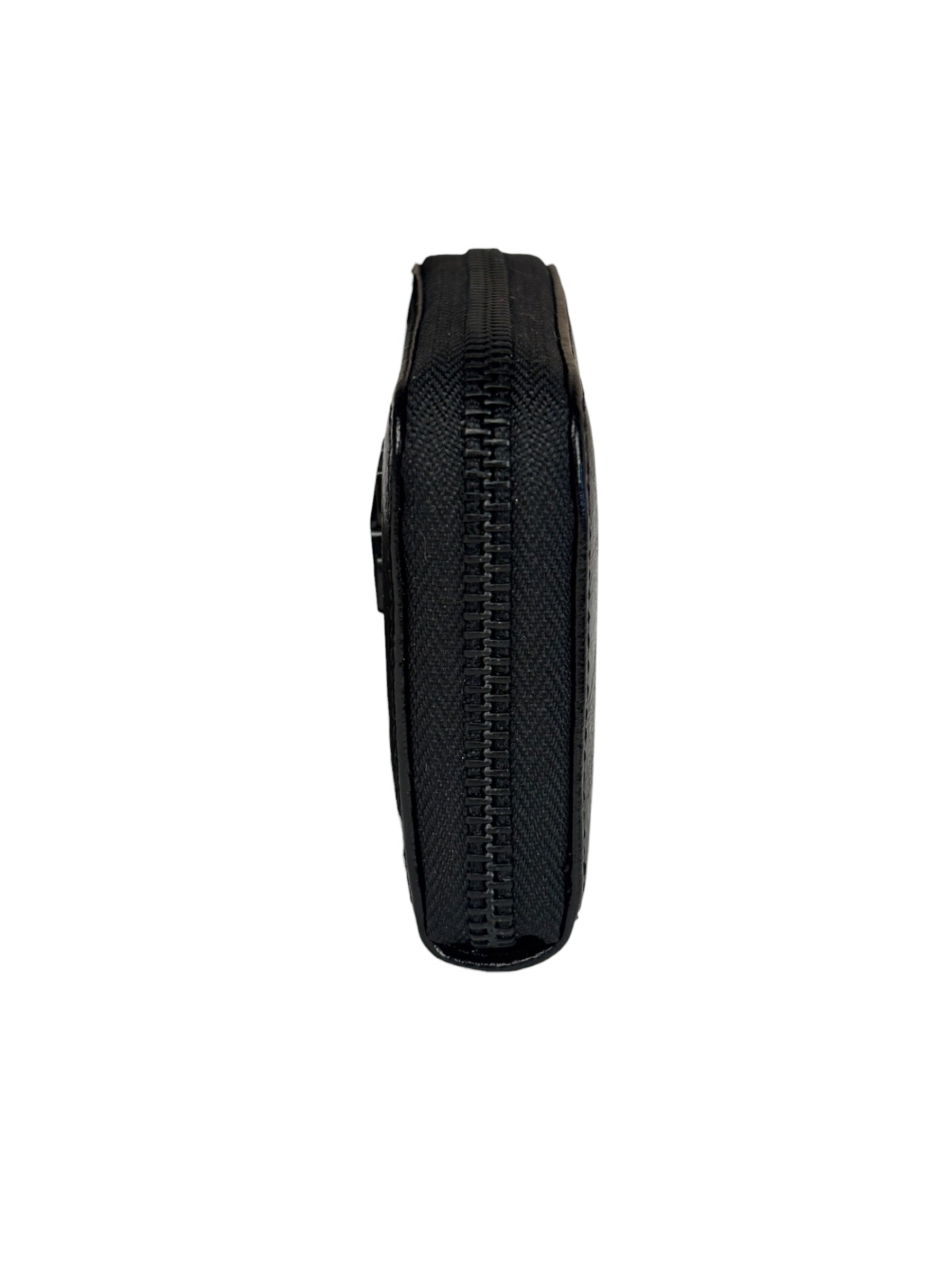 Off-White Black Leather Jitney Cash Inside Zip Wallet