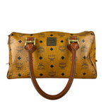 MCM Vintage Leather Logo Boston Handbag