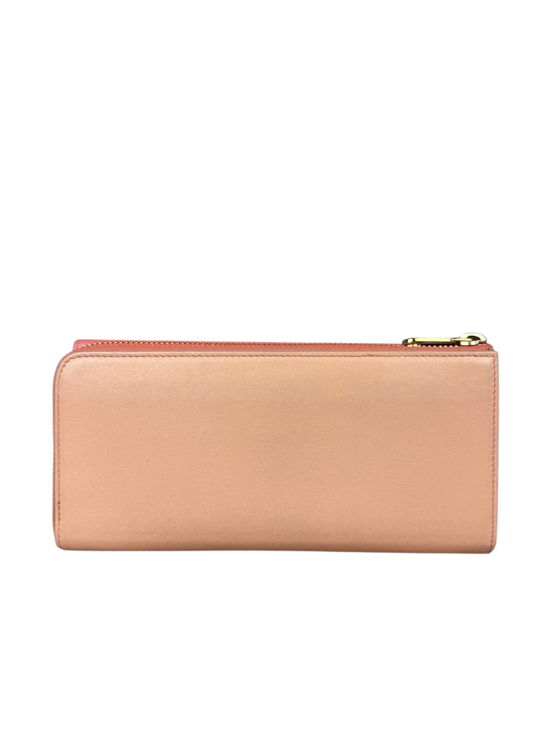 Chloe Pink Leather Envelope Long Wallet