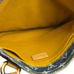 Louis Vuitton Denim Leather Trim Monogram Flat Tote Bag