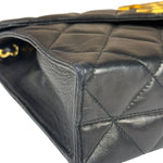 Chanel Black Quilted Leather Envelope Flap Bag Early 90's