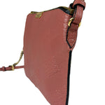 Burberry Pale Orchid Pink Leather Check-Embossed Peyton Crossbody