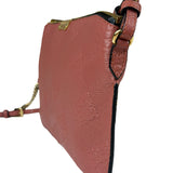 Burberry Pale Orchid Pink Leather Check-Embossed Peyton Crossbody