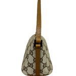 Gucci Brown Leather Trim GG Boat Pochette