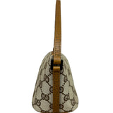 Gucci Brown Leather Trim GG Boat Pochette
