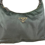 Prada Shoulder Bag Green Canvas Strap