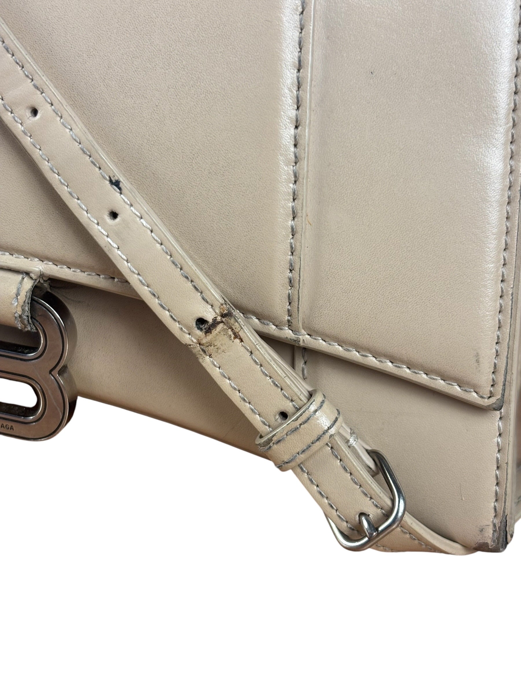Balenciaga Beige Hourglass Top Handle Bag