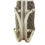 Gucci Bicolor Leather Trim Canvas GG Monogram Shoulder Bag