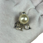Christian Dior Pearl Spell-Out Earrings