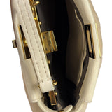 Fendi Cream Fur Lambskin Trim Micro Peekaboo Two-Way Bag