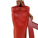 Chanel Red Caviar Leather CC Logo Tote Bag