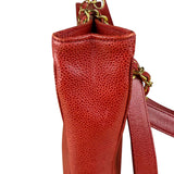 Chanel Red Caviar Leather CC Logo Tote Bag