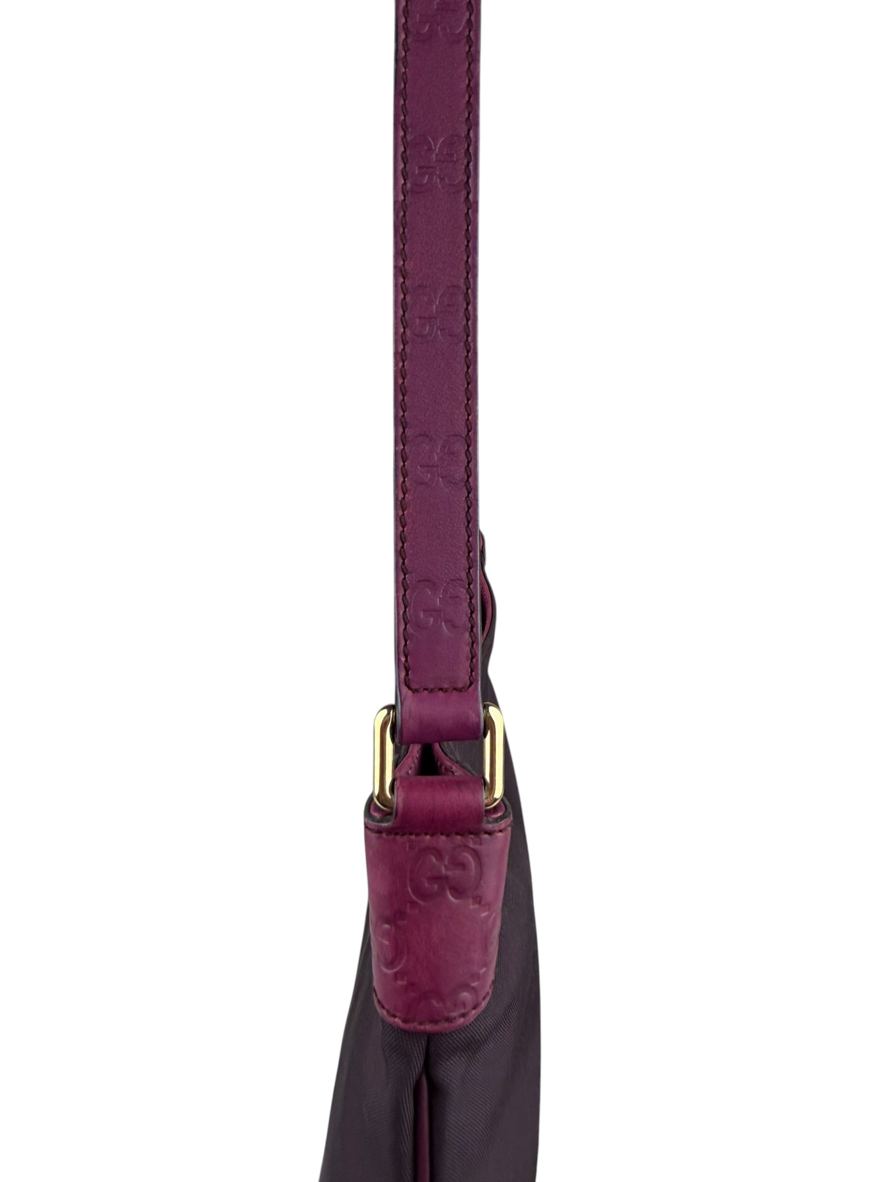 Gucci Vintage Purple Canvas Shoulder/Hobo Bag