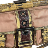 Prada Soft Dusty Rose Tessuto Nylon Snakeskin Trim Multi-Pocket Shoulder Bag