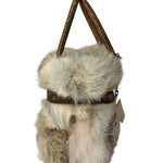 Ferragamo Vintage Fur Rattan Top Handle Bag