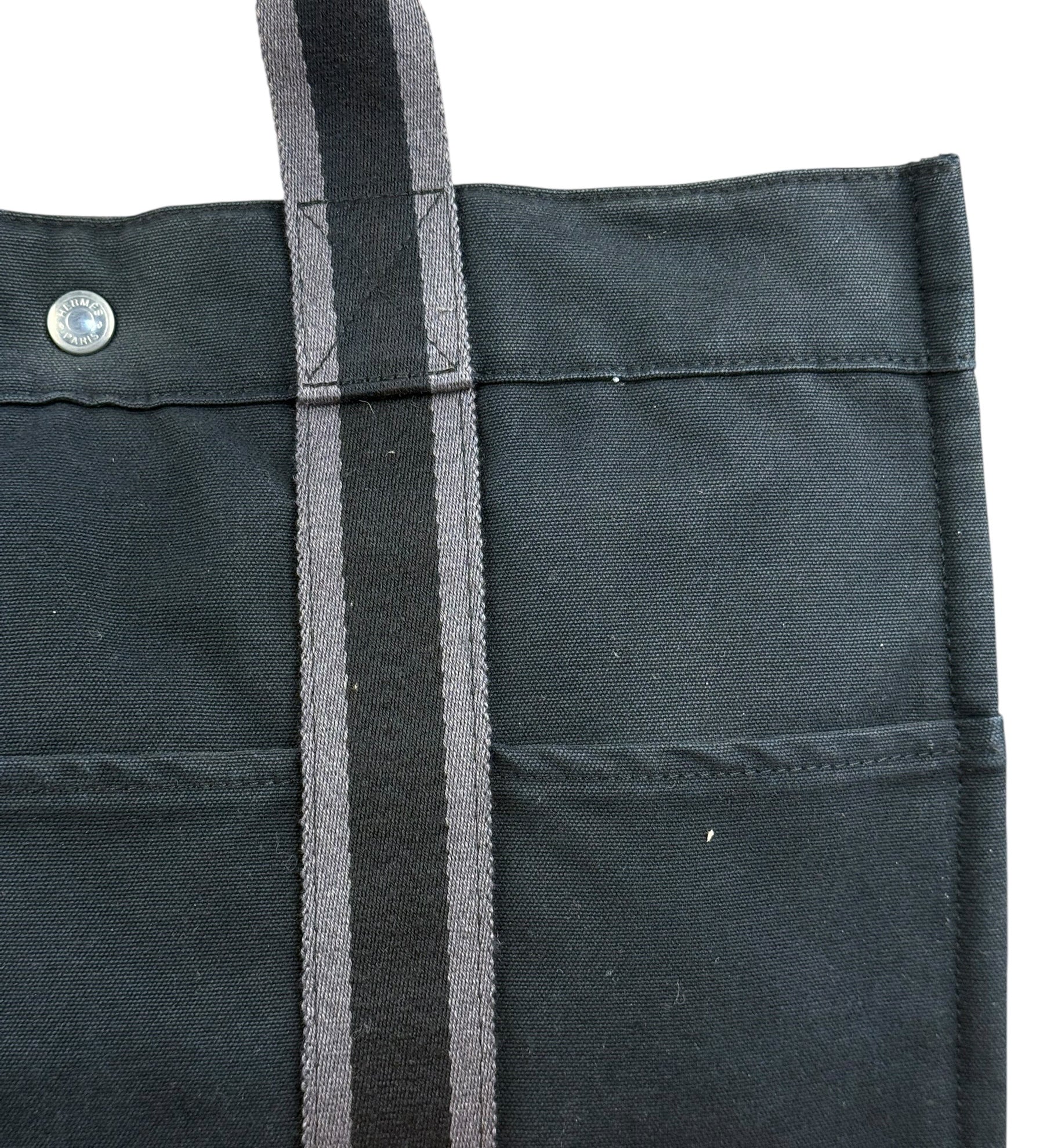 Hermes Fourre-Tout MM Canvas Black Tote