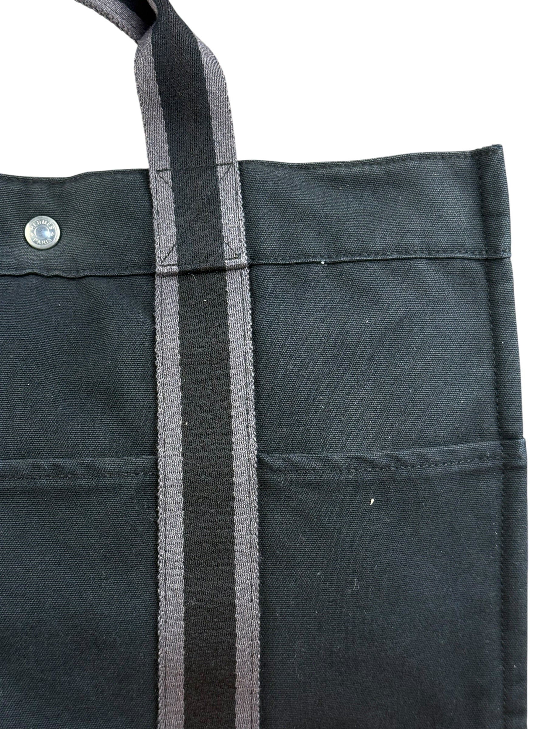 Hermes Fourre-Tout MM Canvas Black Tote