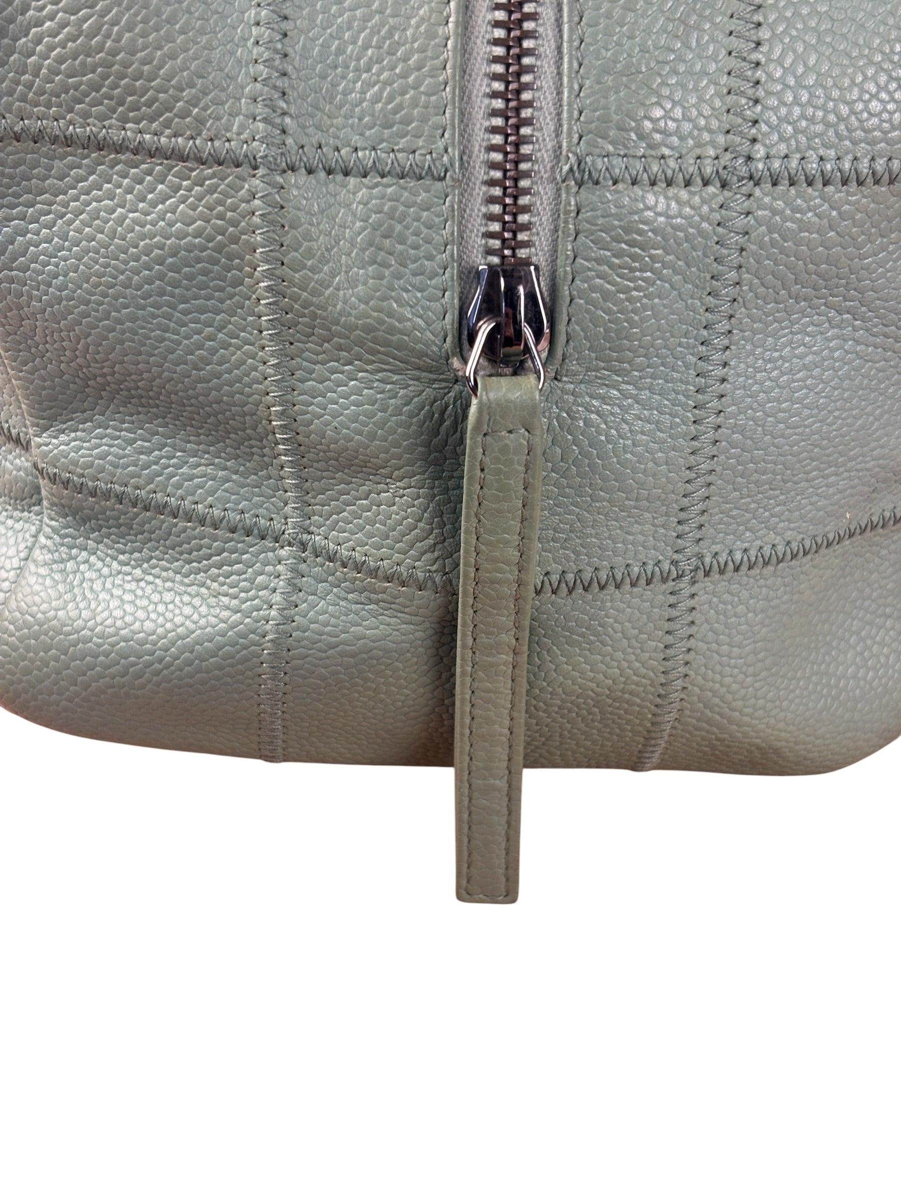Chanel Light Green Quilt LAX Leather Bowler Bag 2004