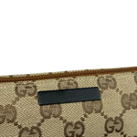 Gucci Brown Leather Trim GG Boat Pochette