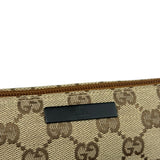 Gucci Brown Leather Trim GG Boat Pochette
