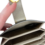 Fendi F Grey Leather Card Case