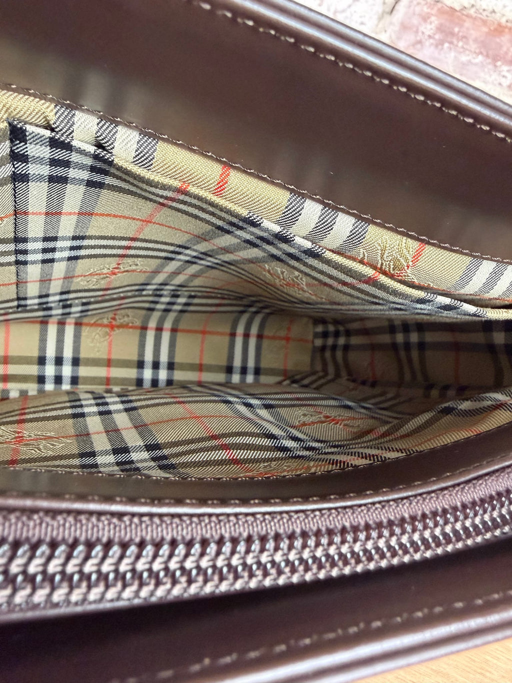 Burberry Brown Leather House Check Tote