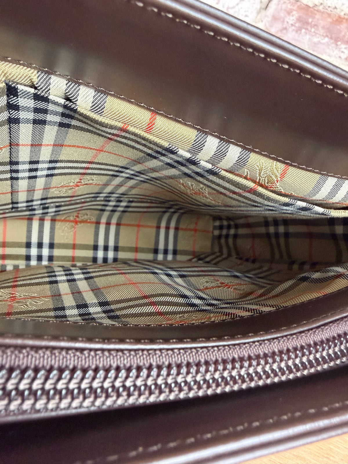 Burberry Brown Leather House Check Tote