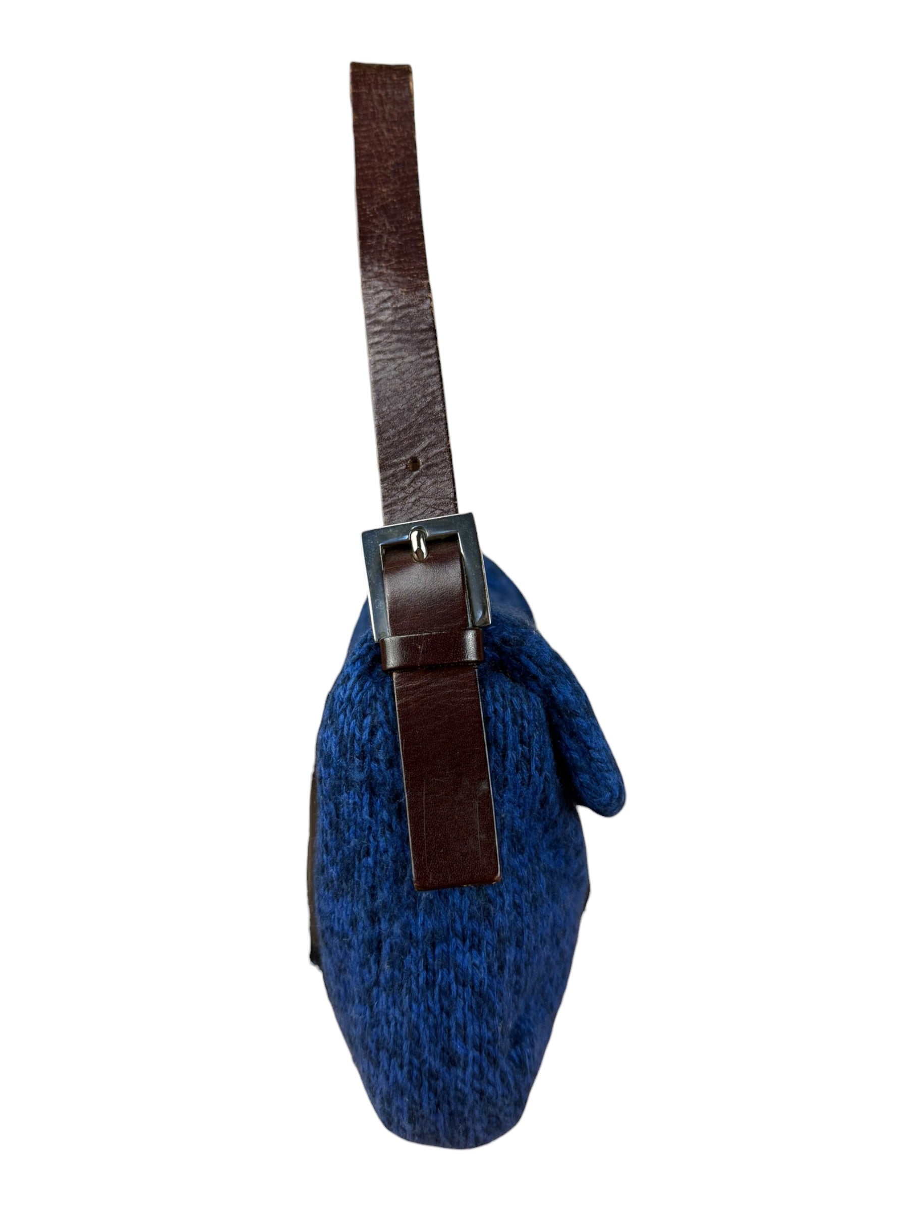 Fendi Vintage Blue Cashmere Baguette