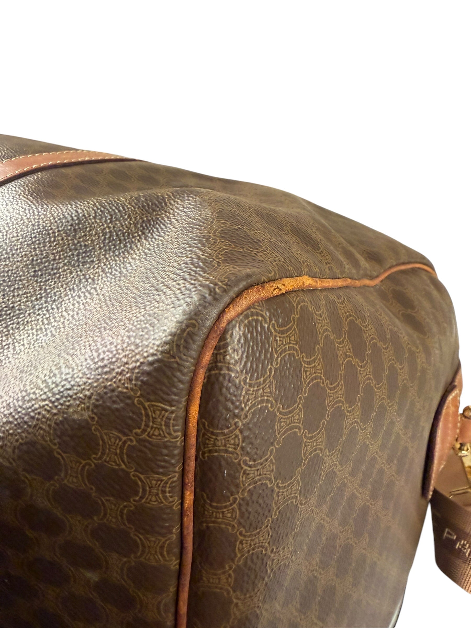 Celine Vintage Macadam Print Boston Bag