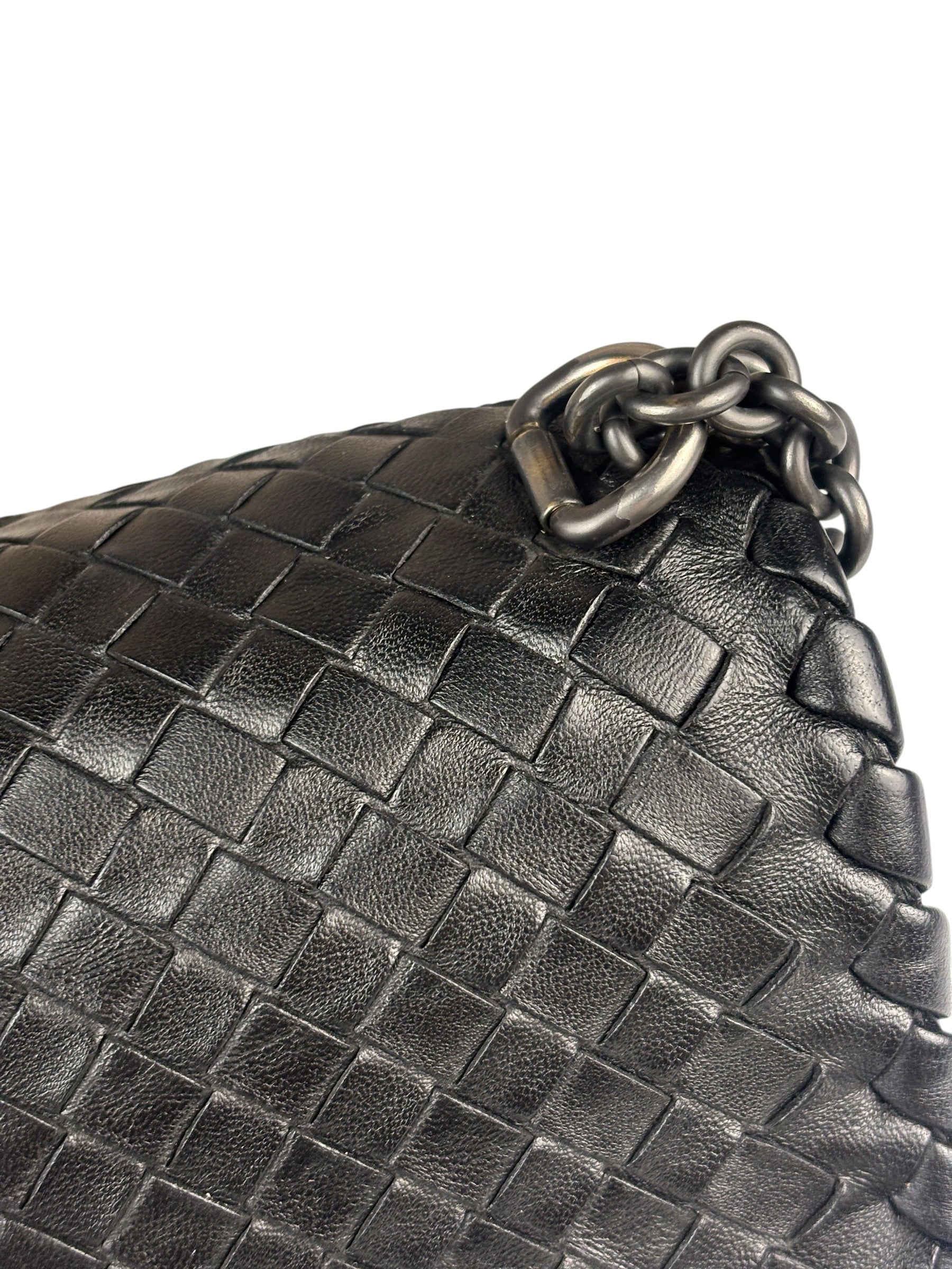 Bottega Veneta Black Intrecciato Shoulder Bag