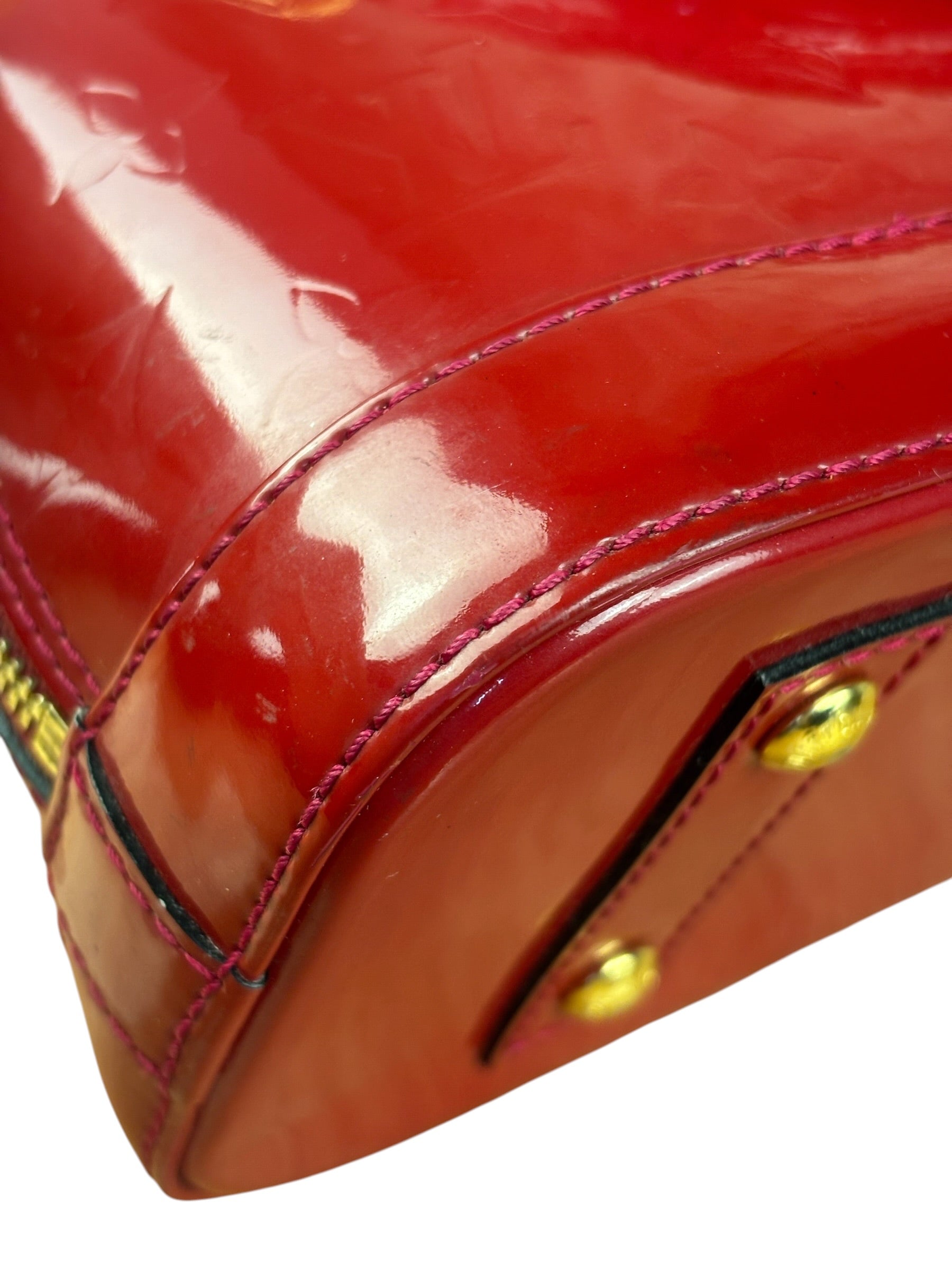Louis Vuitton Red Monogram Vernis Alma bb