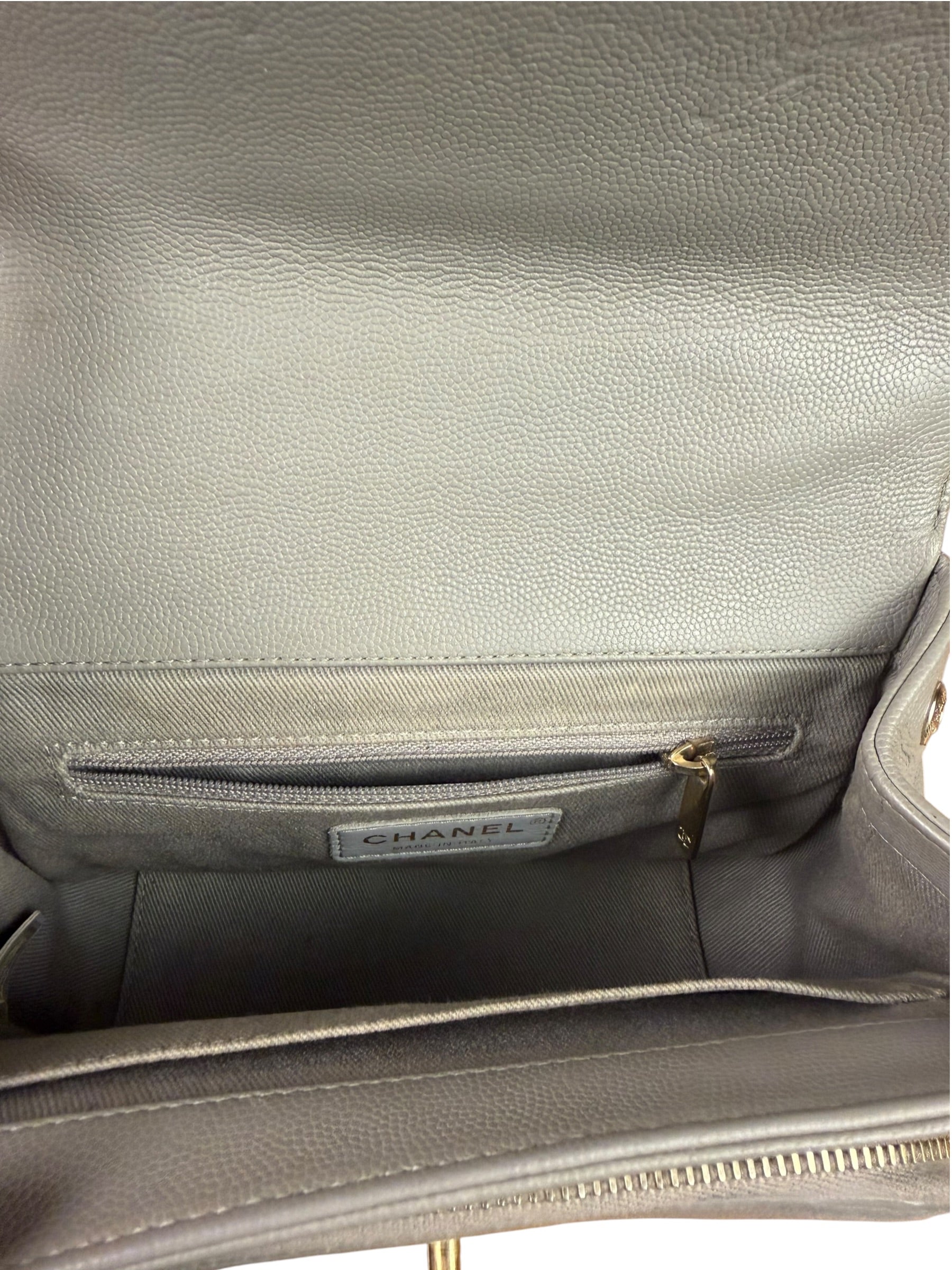 Chanel Grey Quilted Leather Mini Business Affinity Flap Bag 2019