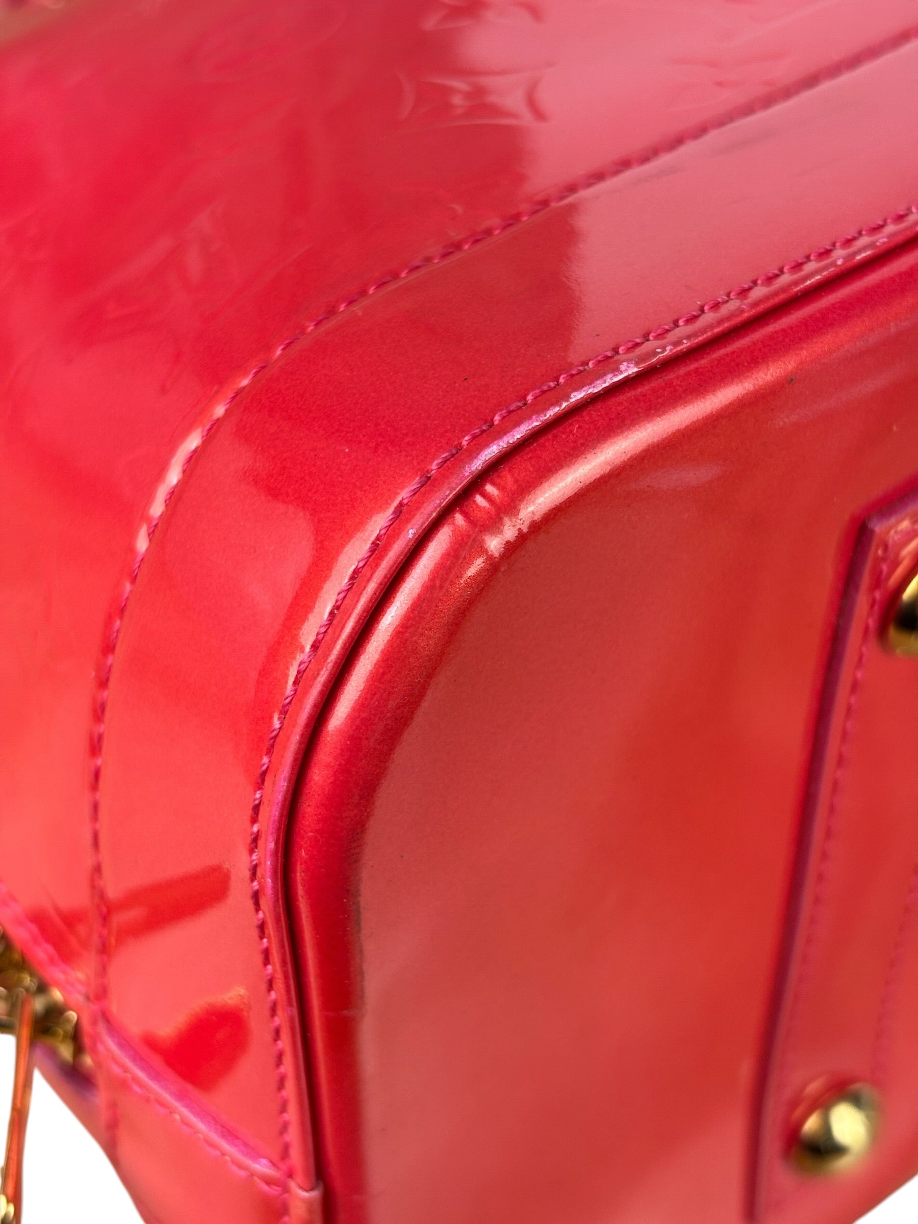 Louis Vuitton Apple Red Vernis Alma Handbag GM