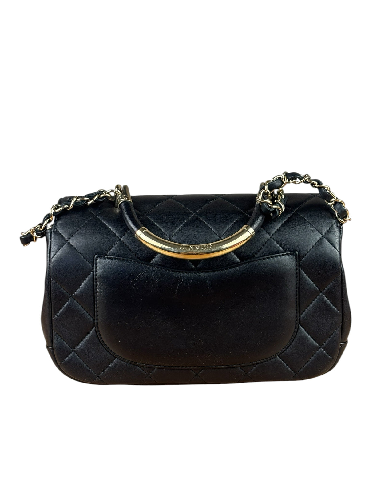 Chanel Black Quilted Lambskin Small Carry Chic Flap Two-Way Bag 2017