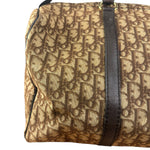 Christian Dior Brown Leather Trim Trotter Boston Bag
