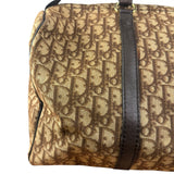 Christian Dior Brown Leather Trim Trotter Boston Bag
