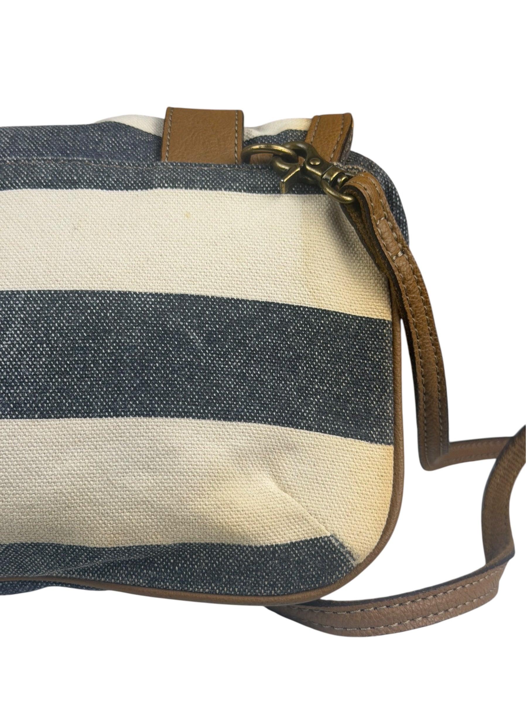 Burberrry Multicolor Leather Trim Striped Crossbody Bag