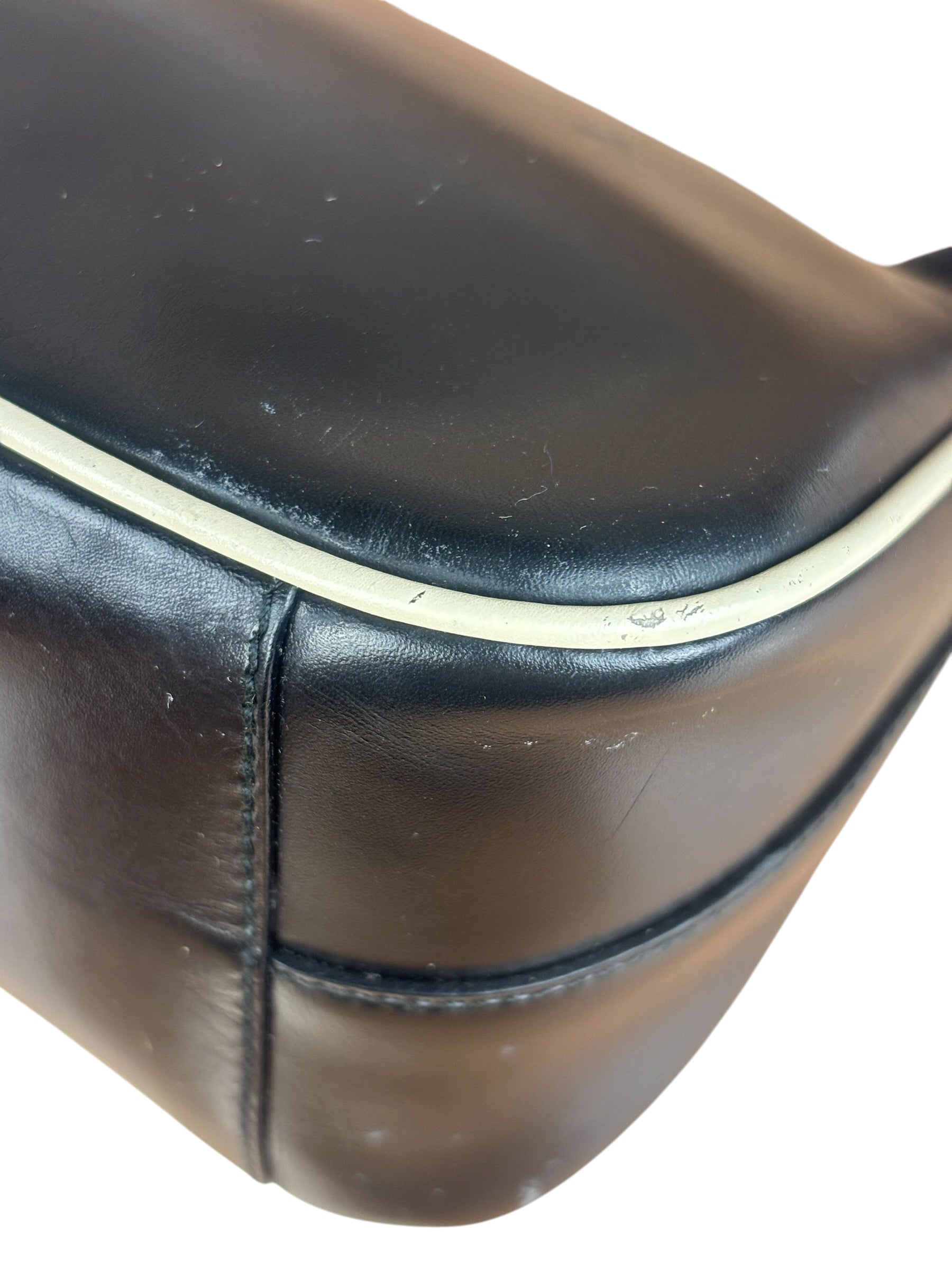 Prada Vintage Black Leather Pochette