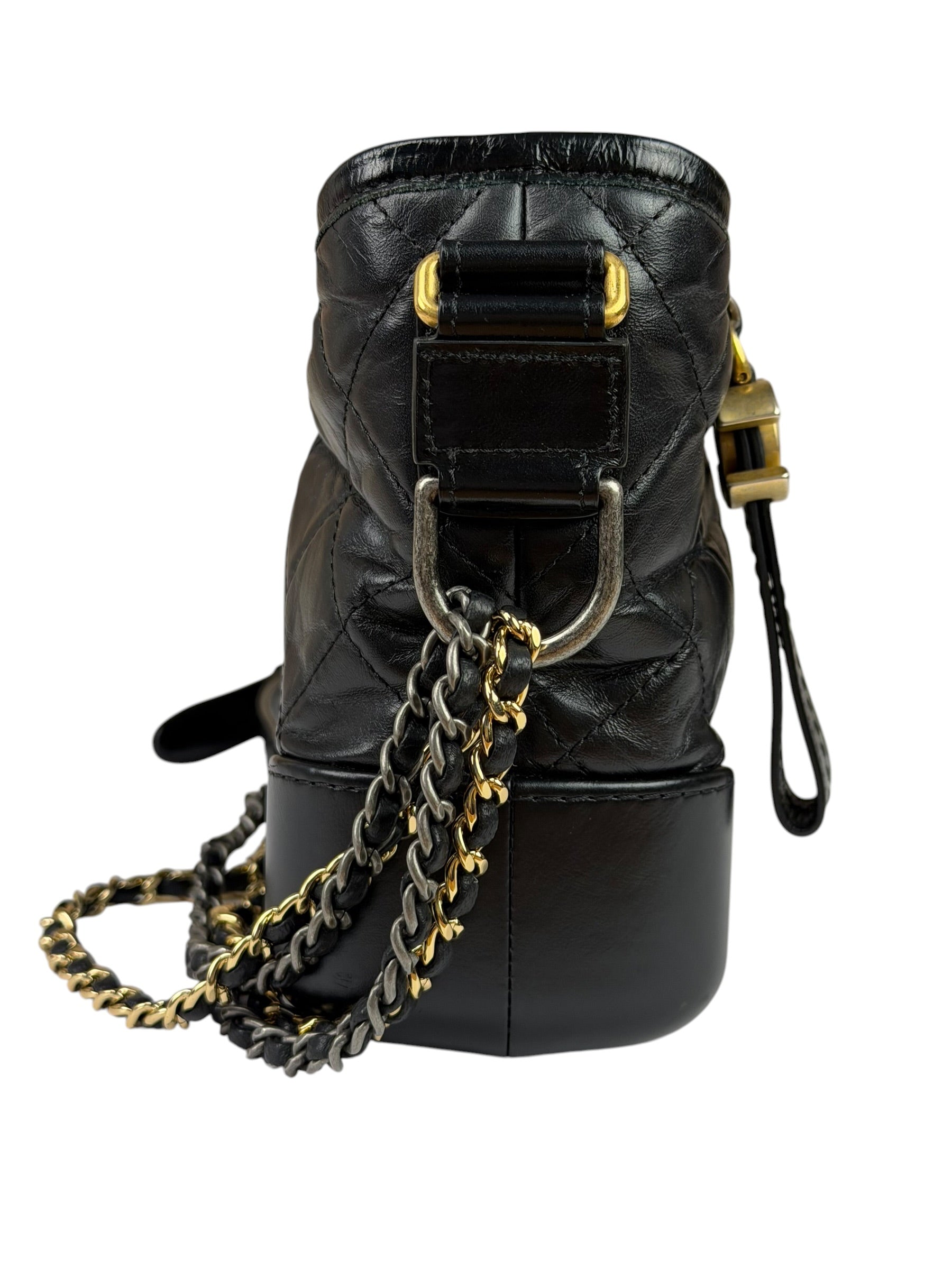 Chanel Black Quilted Leather Small Gabrielle Hobo Bag 2019