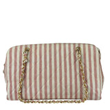 Chanel Vintage Pink/Cream Denim Maxi Stripped Tote 1994