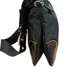 Prada Black Tessuto Nylon Leather Trim Shoulder Bag