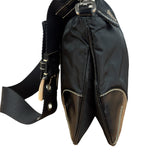 Prada Black Tessuto Nylon Leather Trim Shoulder Bag