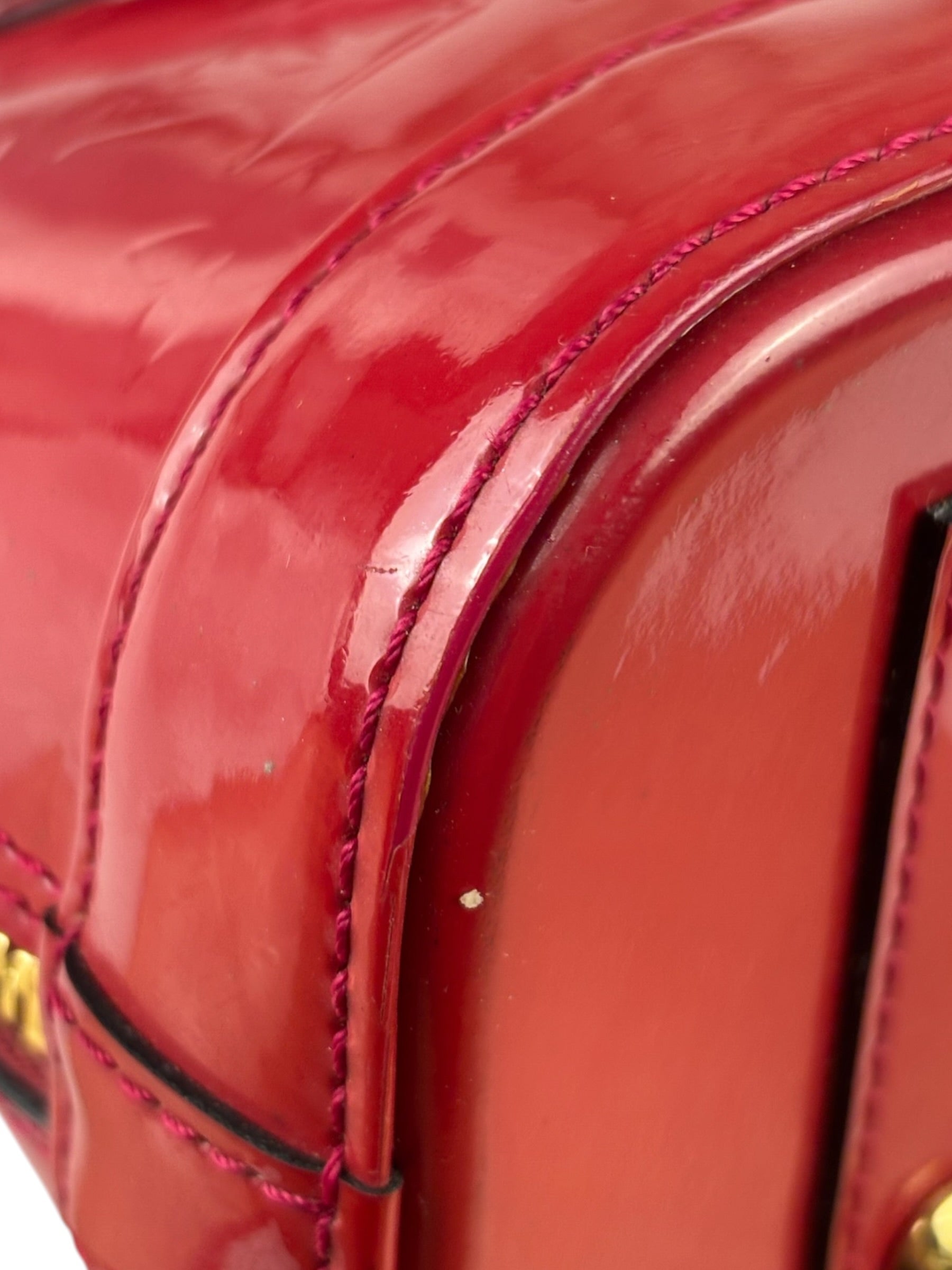 Louis Vuitton Red Vernis Alma BB Two-Way Bag