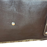 Gucci Vintage GG Coated Canvas Crystal Boston Handbag