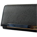 Yves Saint Laurent Black Calfskin Studded Lutetia Flap Clutch