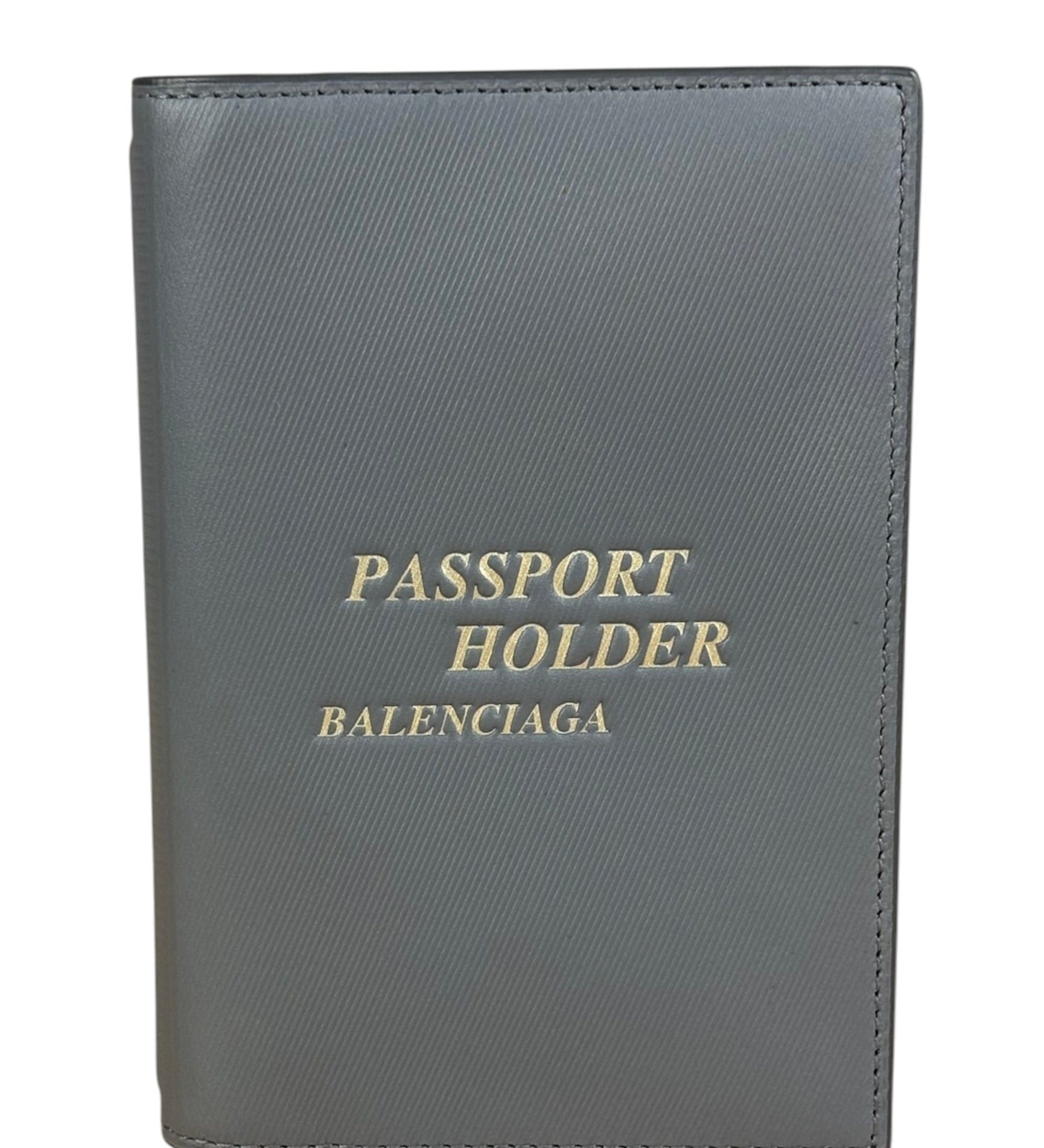 Balenciaga Grey Leather Passport Holder