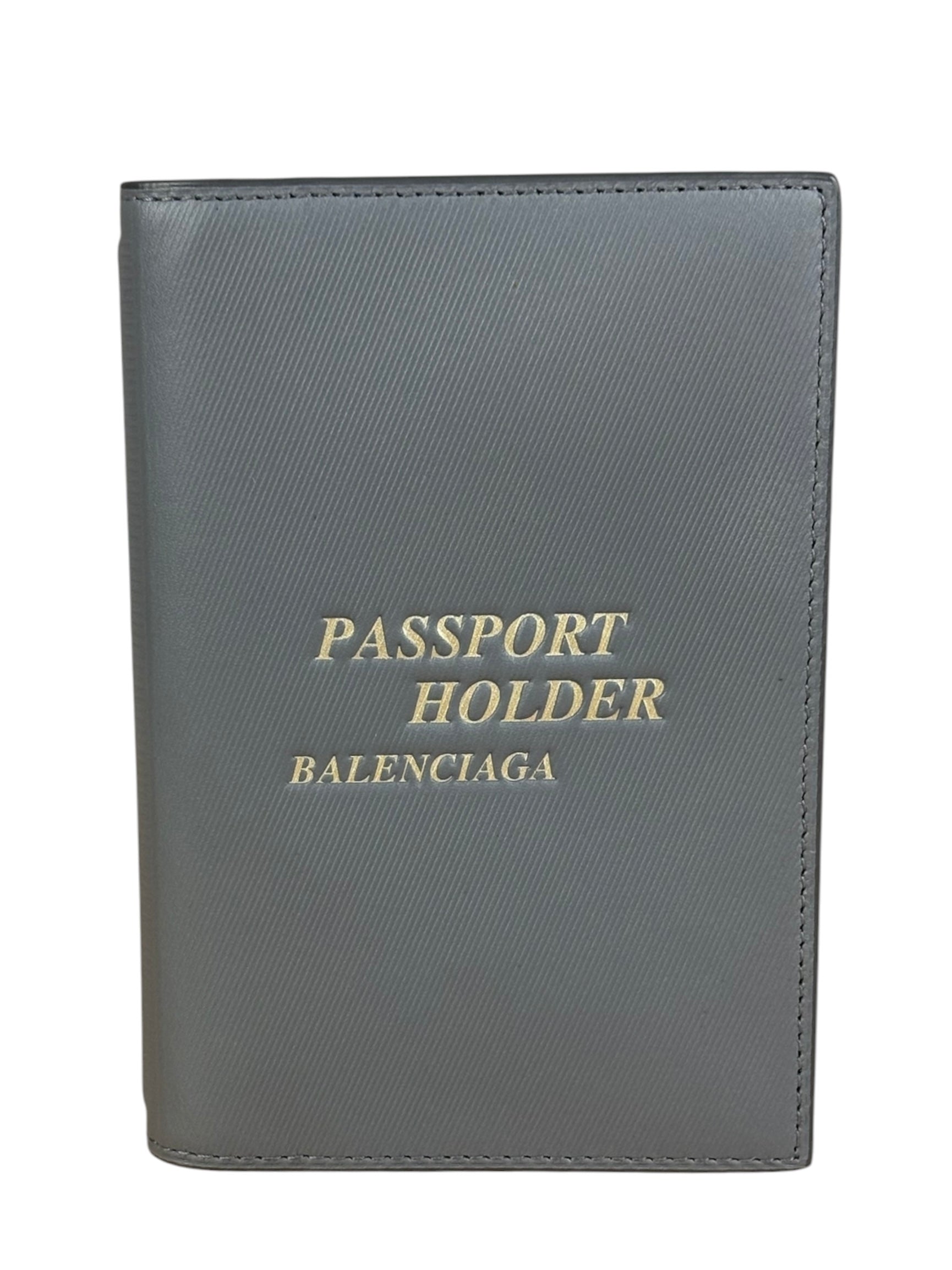 Balenciaga Grey Leather Passport Holder
