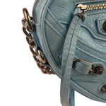 Balenciaga Blue Leather Le Cagole Mini Heart Crossbody